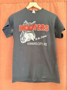 Hooters Black Short Sleeve Tee with Orange Logo